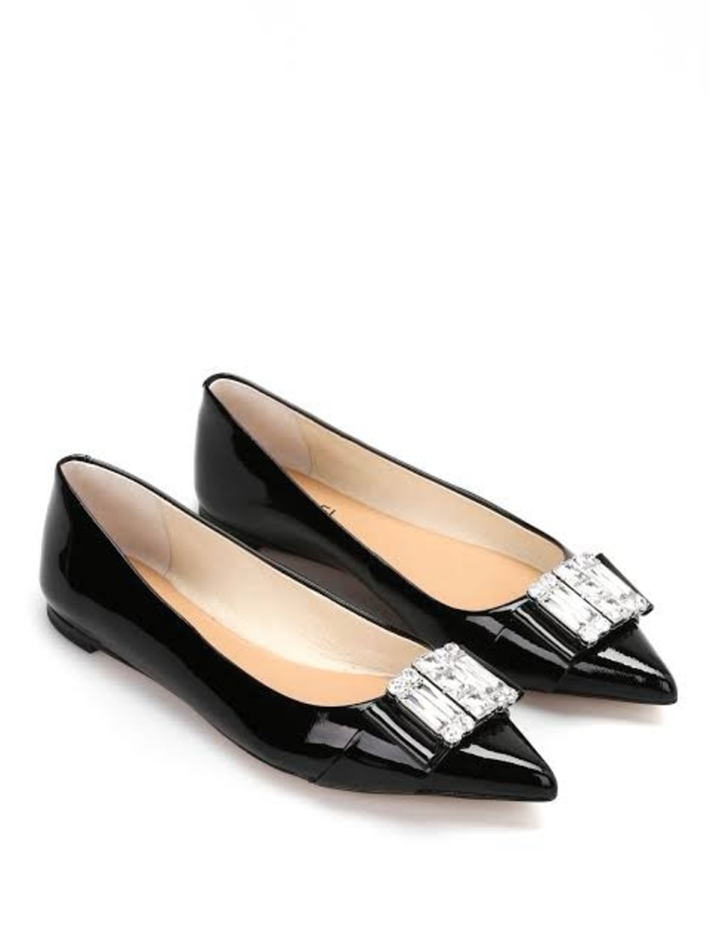 Michael Kors Michelle patent black and rhinestone flats size 9